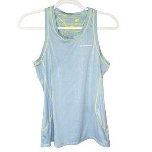 Brooks Equilibrium Technology Racerback Tank Top Blue Yellow Size Medium